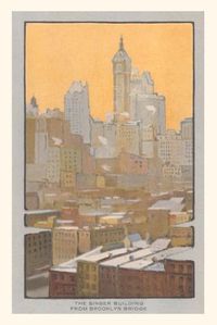 Cover image for Vintage Journal The Singer Building from Brooklyn Bridge