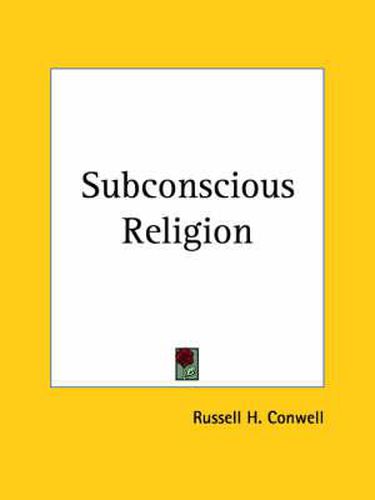 Cover image for Subconscious Religion (1921)