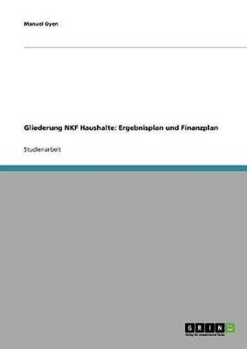 Cover image for Gliederung NKF Haushalte: Ergebnisplan und Finanzplan