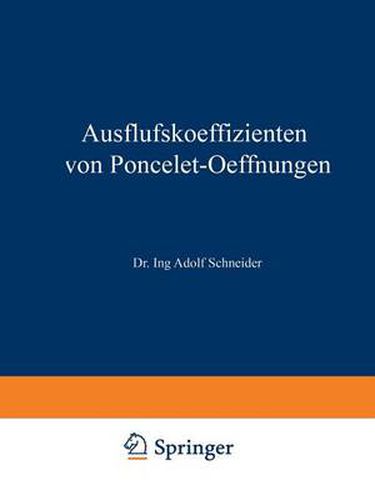 Cover image for Ausflufskoeffizienten Von Poncelet-Oeffnungen