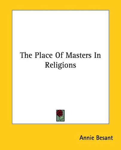 Cover image for The Place of Masters in Religions