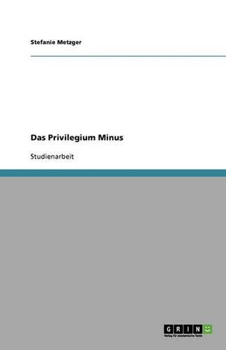 Cover image for Das Privilegium Minus