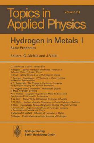 Hydrogen in Metals I: Basic Properties