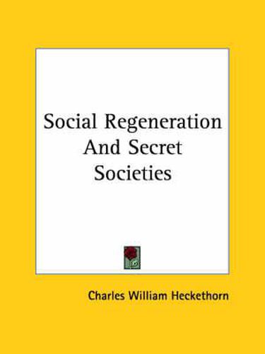 Cover image for Social Regeneration and Secret Societies