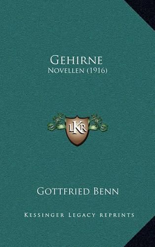 Cover image for Gehirne: Novellen (1916)