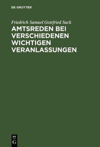 Cover image for Amtsreden bei verschiedenen wichtigen Veranlassungen