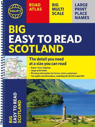 Cover image for Philip's Big Easy to Read Scotland Road Atlas (Spiral A3)