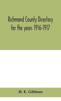 Cover image for Richmond County directory for the years 1916-1917