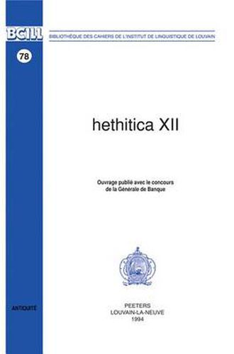 Cover image for Hethitica XII