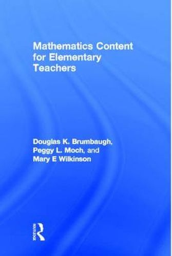 Cover image for Mathematics Content for Elementary Teachers