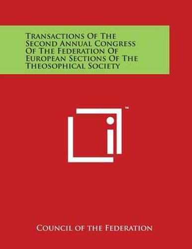 Cover image for Transactions of the Second Annual Congress of the Federation of European Sections of the Theosophical Society