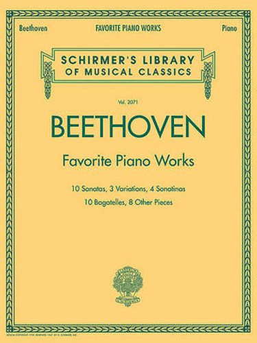 Cover image for Beethoven - Favorite Piano Works: Schirmer'S Library of Musical Classics #2071