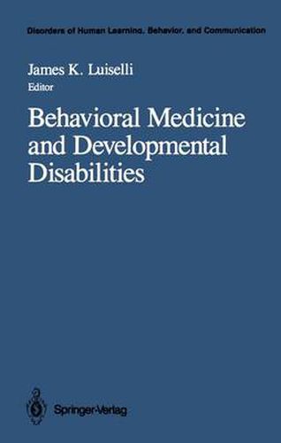 Cover image for Behavioral Medicine and Developmental Disabilities