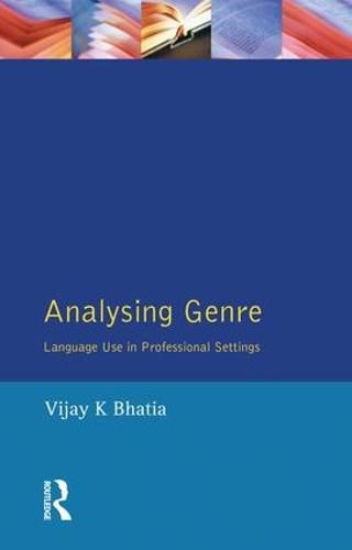 Cover image for Analysing Genre: Language Use in Professional Settings