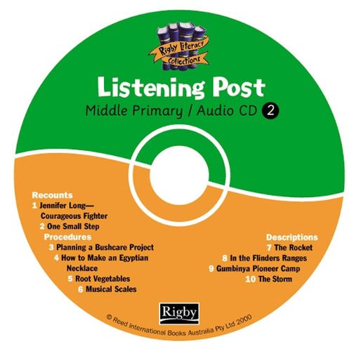 Cover image for Rigby Literacy Collections Middle Primary Listening Post CD & Blackline Masters Pack