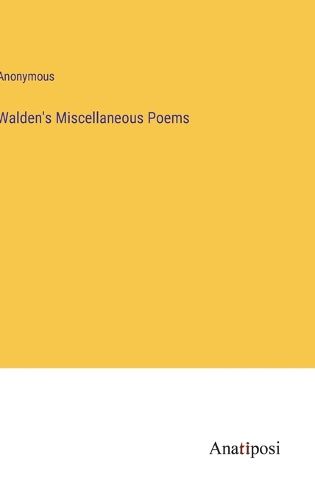 Cover image for Walden's Miscellaneous Poems