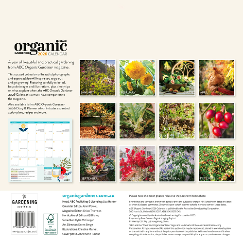 ABC Organic Gardener 2026 Calendar