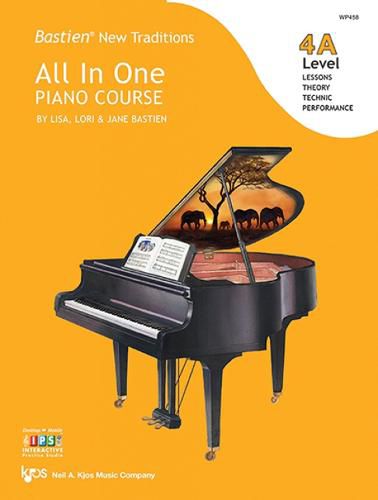 Cover image for Bastien New Traditions: All In One Piano Course - Level 4A