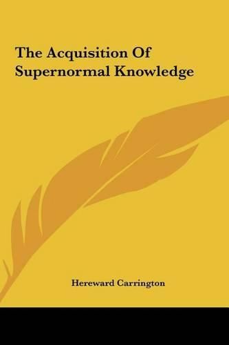 Cover image for The Acquisition of Supernormal Knowledge