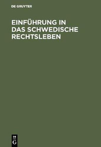 Cover image for Einfuhrung in das schwedische Rechtsleben