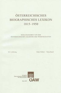 Cover image for Osterreichisches Biographisches Lexikon 1815-1950, 66. Lieferung: Toply Robert - Tuma Karel