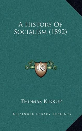 Cover image for A History of Socialism (1892)