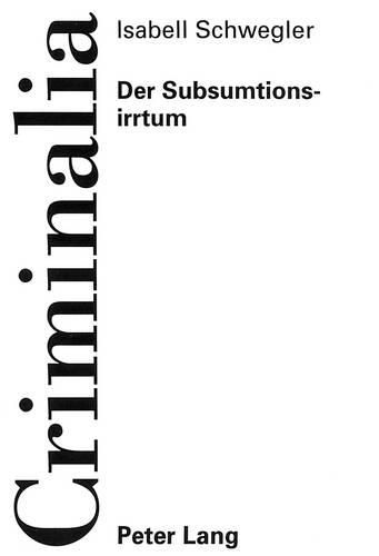 Cover image for Der Subsumtionsirrtum