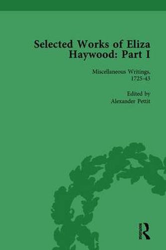 Cover image for Selected Works of Eliza Haywood, Part I Vol 1