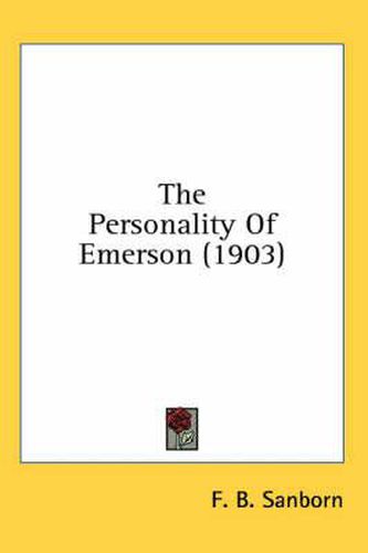Cover image for The Personality of Emerson (1903)