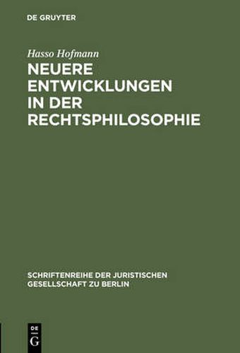 Cover image for Neuere Entwicklungen in der Rechtsphilosophie