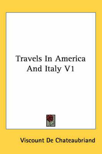 Cover image for Travels in America and Italy V1