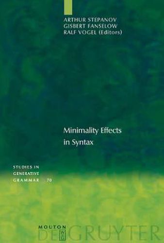 Cover image for Minimality Effects in Syntax