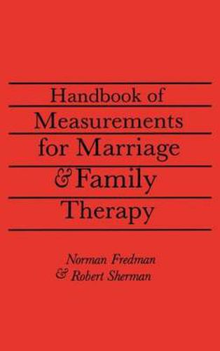 Cover image for Handbook of Measurements for Marriage and Family Therapy