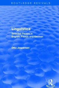 Cover image for Linguistica (Routledge Revivals): Selected Papers in English, French and German