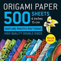 Cover image for Origami Paper 500 sheets Nature Photo Patterns 6 (15 cm)