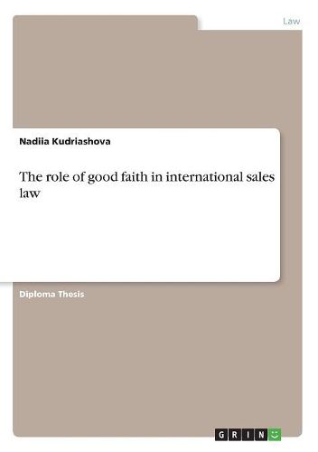 Cover image for The role of good faith in international sales law