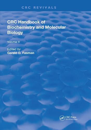 Cover image for Handbook of Biochemistry: Section A Proteins, Volume III