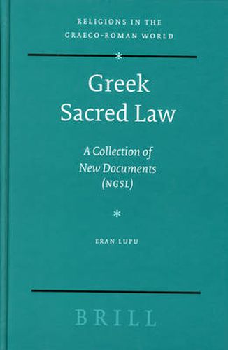 Cover image for Greek Sacred Law: A Collection of New Documents (NGSL)