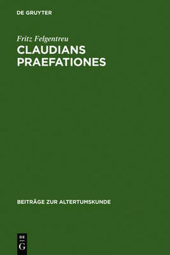 Cover image for Claudians praefationes