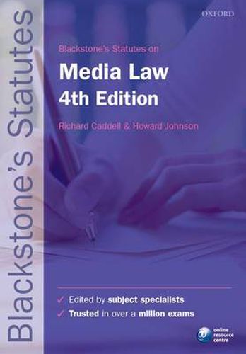 Cover image for Blackstone's Statutes on Media Law