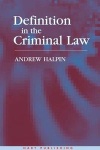 Cover image for Definition in the Criminal Law