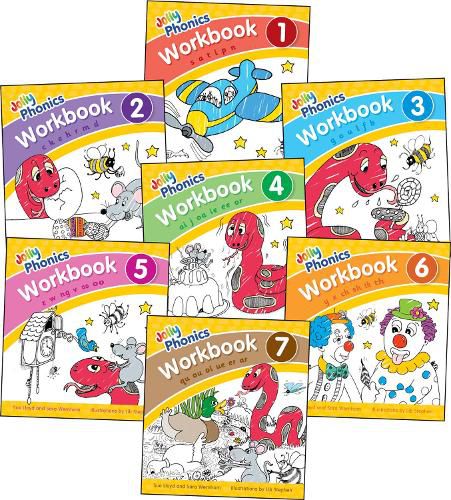 Cover image for Jolly Phonics Workbooks 1-7: in Precursive Letters (British English edition)