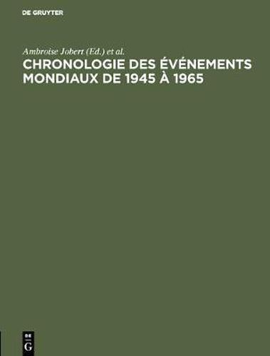 Cover image for Chronologie des evenements mondiaux de 1945 a 1965