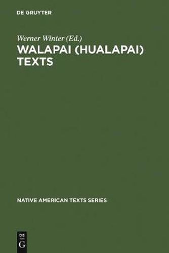 Cover image for Walapai (Hualapai) Texts