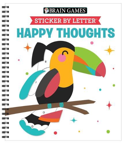 Cover image for Brain Games - Sticker by Letter: Happy Thoughts