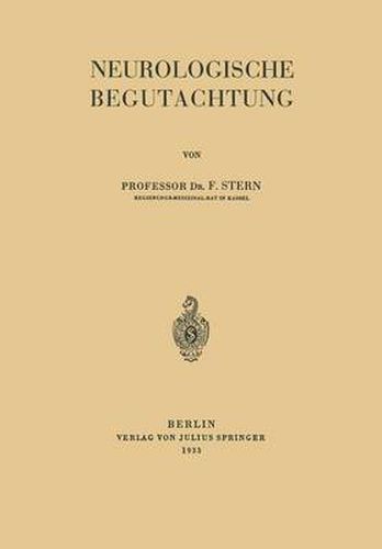 Cover image for Neurologische Begutachtung