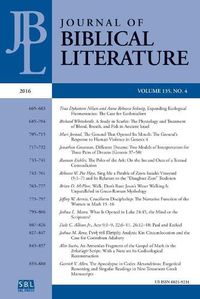 Cover image for Journal of Biblical Literature 135.4 (2016)