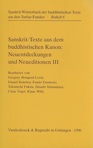 Cover image for Sanskrit-Texte Aus Dem Buddhistischen Kanon: Dritte Folge