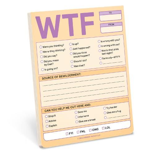 Cover image for Knock Knock WTF Nifty Note Pad (Pastel Version)