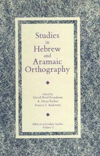 Cover image for Studies in Hebrew and Aramaic Orthography